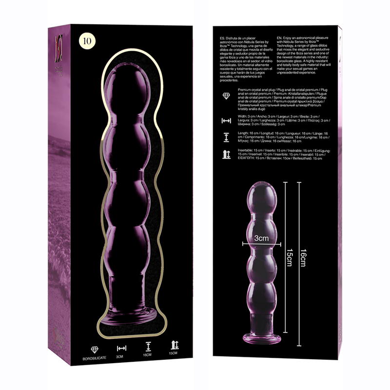 DILDO IN VETRO BOROSILICATO ROSA 16.5 CM -O- 3.5 CM