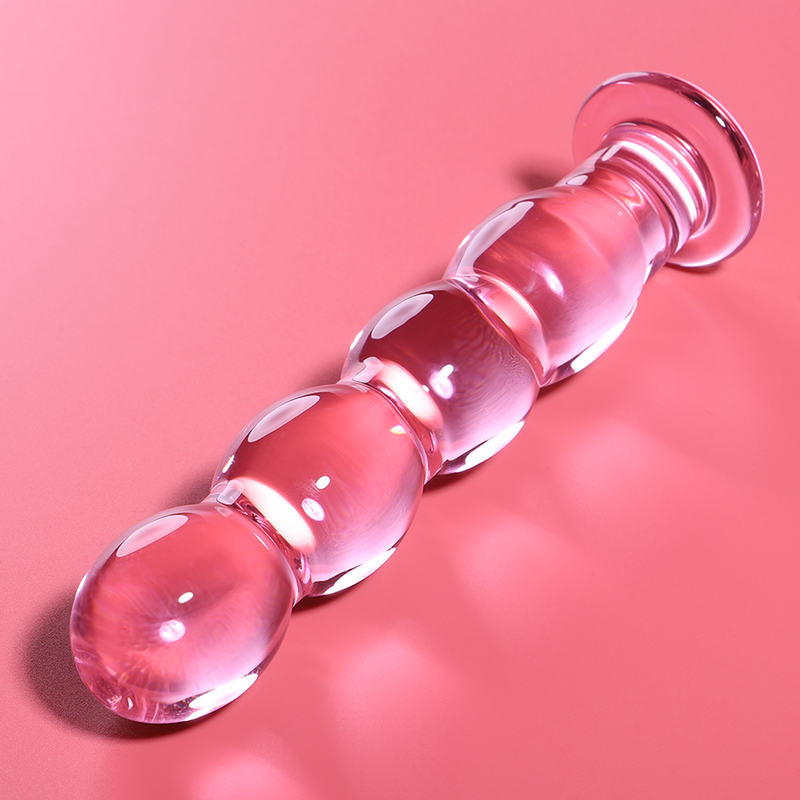 DILDO IN VETRO BOROSILICATO ROSA 16.5 CM -O- 3.5 CM