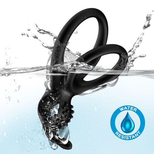 ANELLO VIBRATORE DOPPIO TRAVELLER PER COPPIA RABBIT BLACK