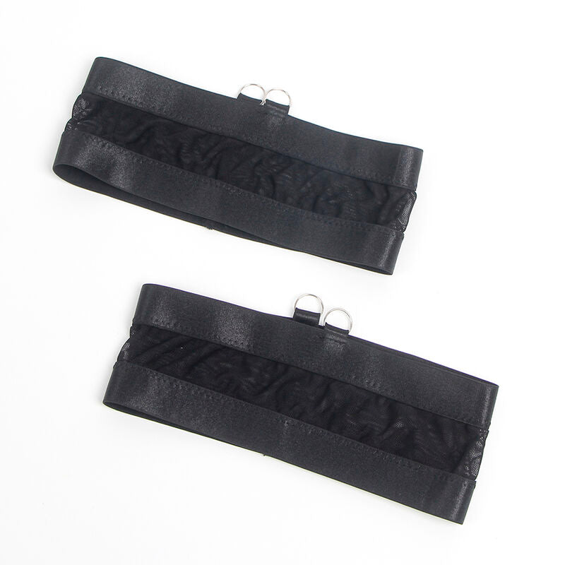 REGGISENO BONDAGE NERO CON GIARRETTIERA L/XL