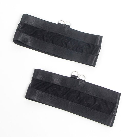 REGGISENO BONDAGE NERO CON GIARRETTIERA L/XL