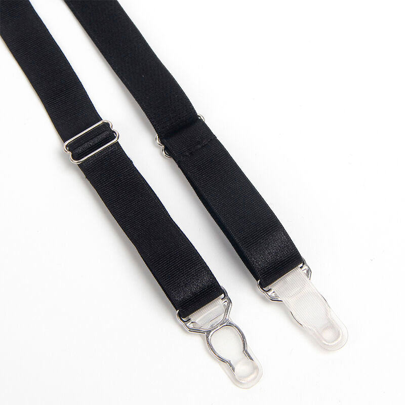 REGGISENO BONDAGE NERO CON GIARRETTIERA L/XL