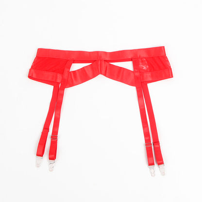 REGGISENO BONDAGE ROSSO CON GIARRETTIERA L/XL