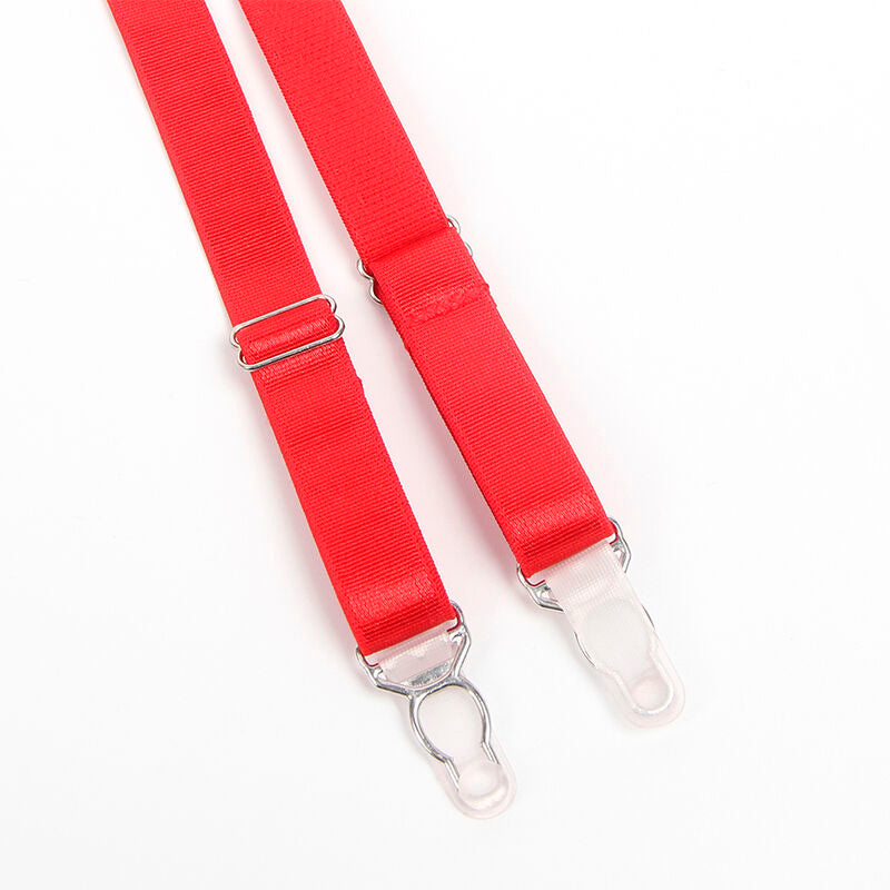 REGGISENO BONDAGE ROSSO CON GIARRETTIERA L/XL